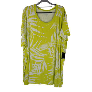 Torrid Super Soft Knit 4K Tropical Perfect Tee Yellow 6 -6X NWT